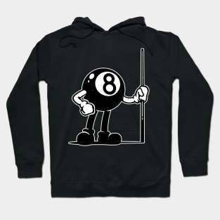 Billiards Cue Sports 8-Ball vintage Cartoon Hoodie